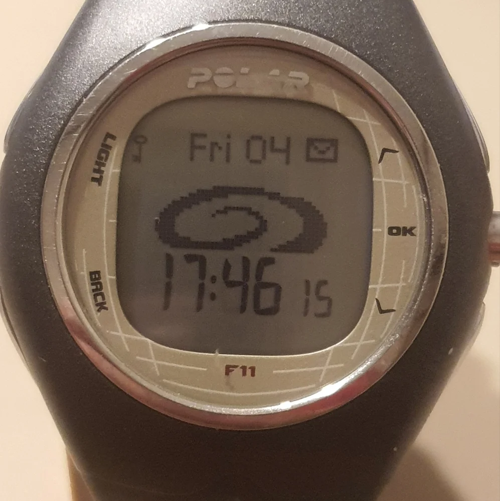 10/$20 Polar F11 Silver/Grey Heart Rate Monitor Unisex Watch (Watch Only)